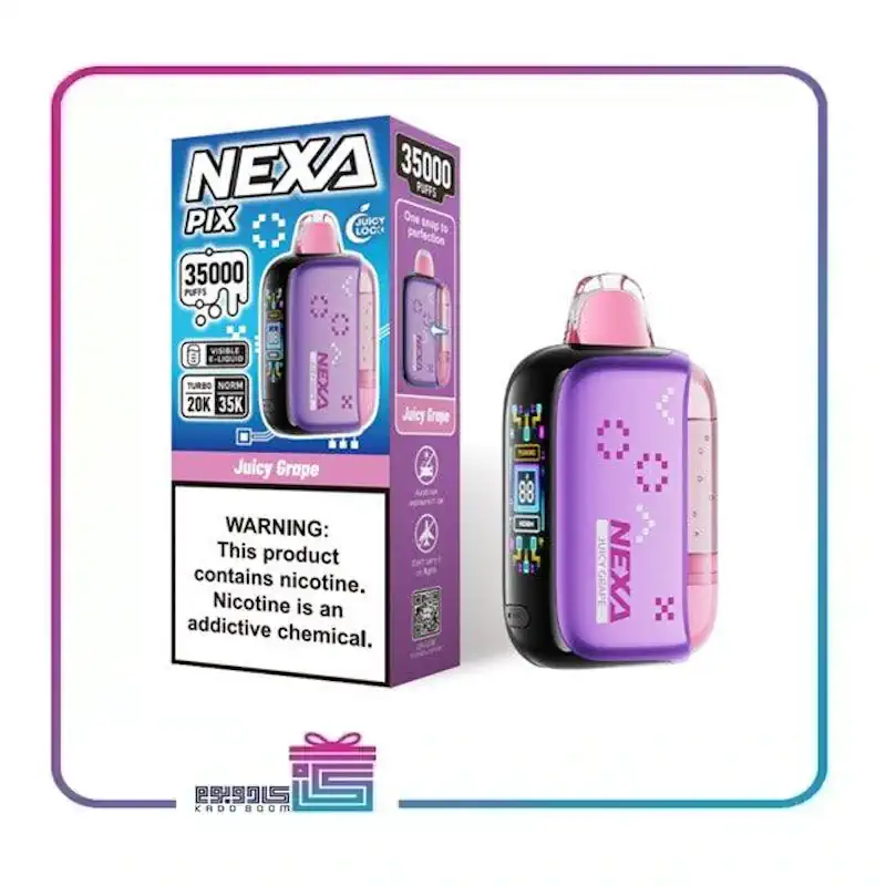 پاد یکبار مصرف نکسا طعم آب میوه انگور 35 هزار پاف nexa disposable pod 35000 puff